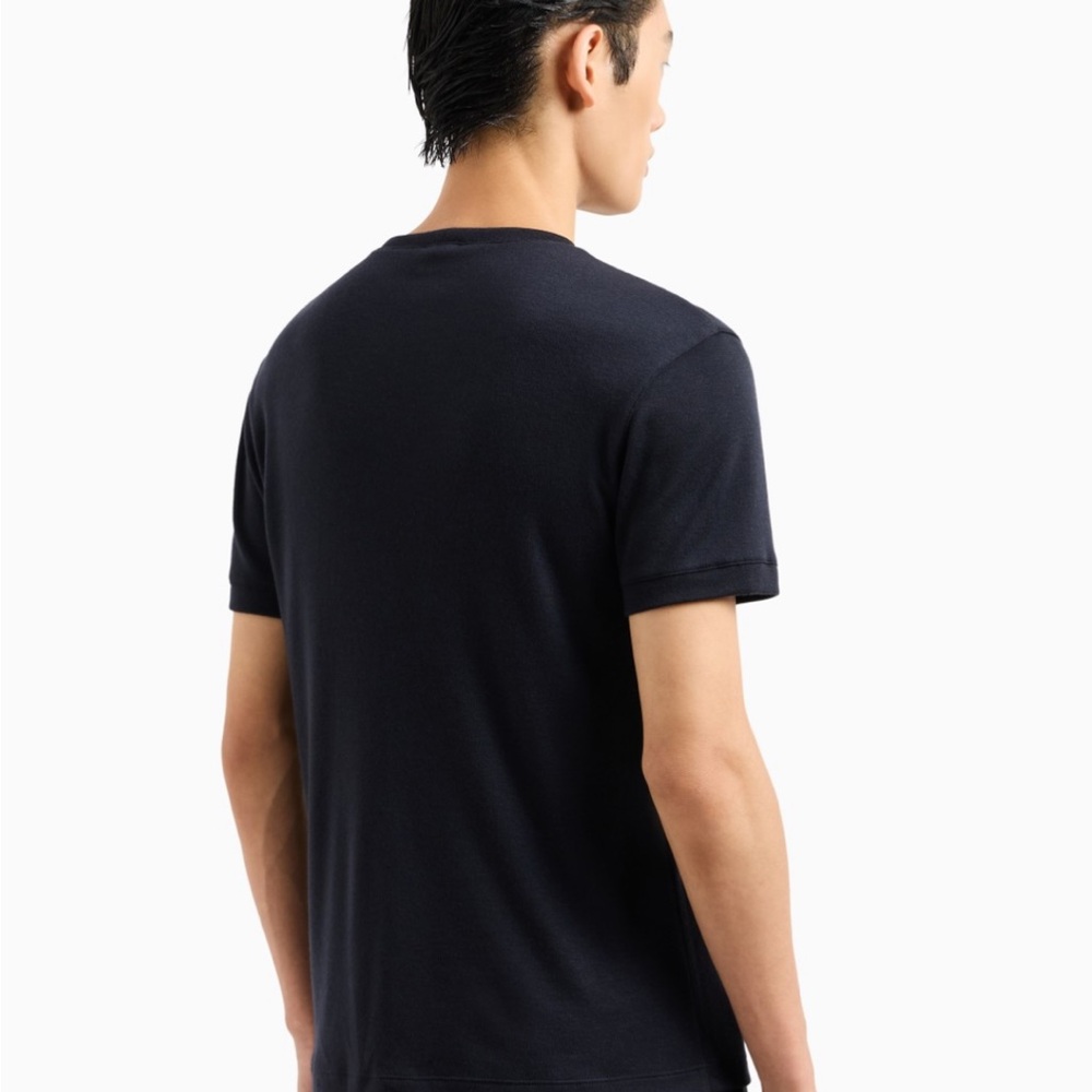 Giorgio Armani Dark Blue Cashmere Tee Size 36 - Picture 2 of 10